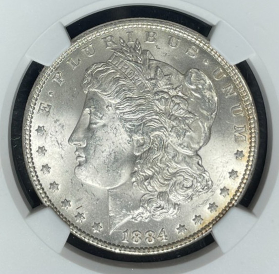 1884 MORGAN SILVER DOLLAR ~ NGC - MS 63 ~BEAUTIFUL COIN~ REF#32-014