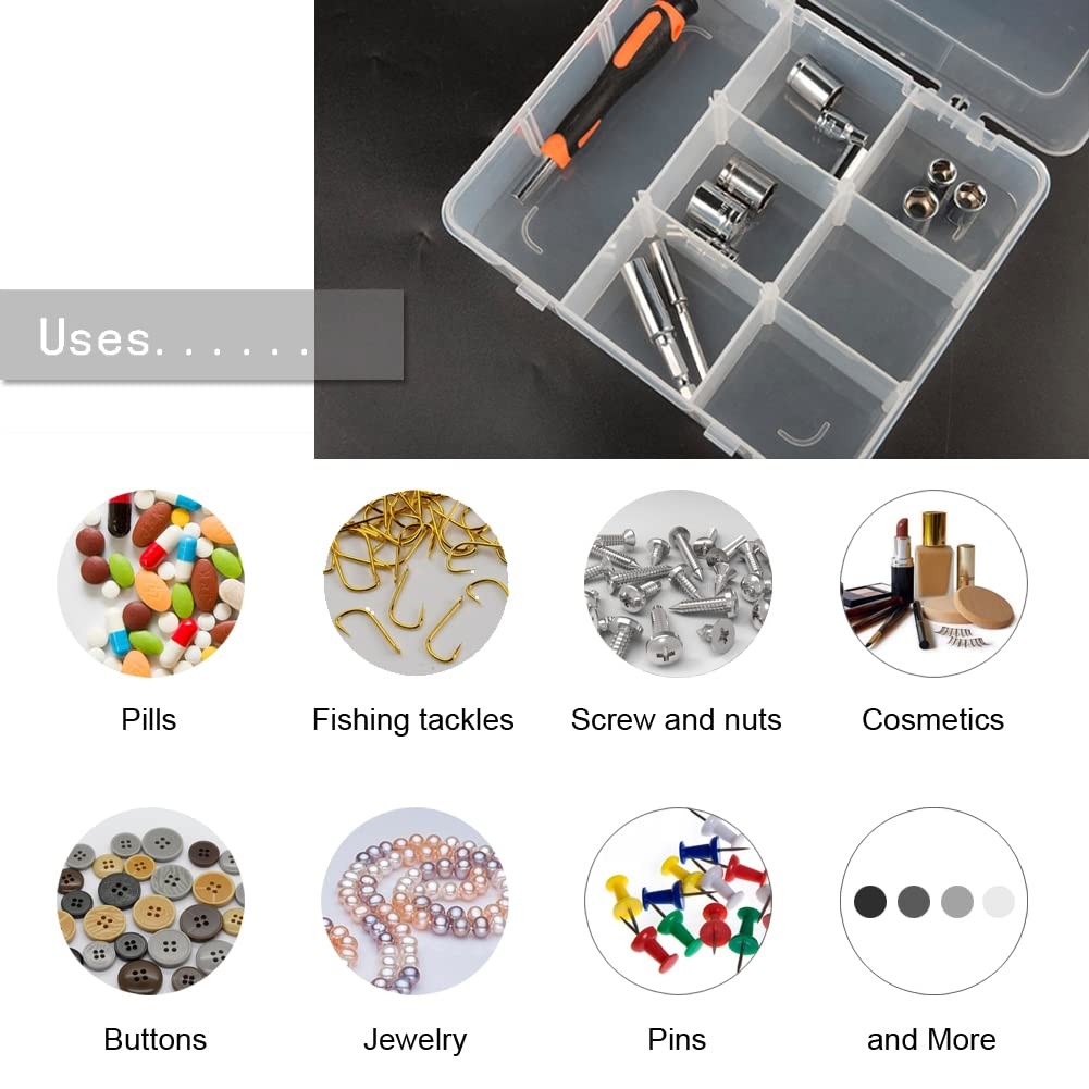 9 Grids Plastic Storage Compartment Organizer Container with Adjustable Divid...