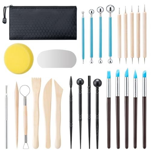 27PCS Pottery Tools Kit, Practical Clay Sculpting Tools for Art & Craft