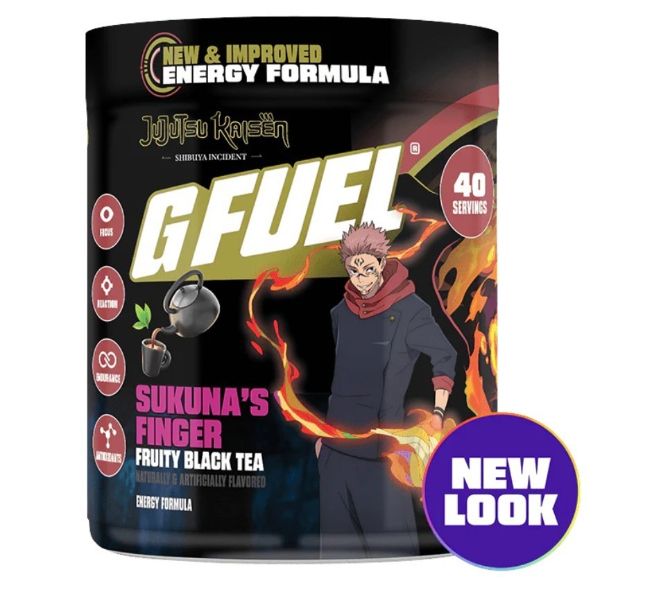 GFUEL JUJUTSU KAISEN Sukuna's Finger 2.0 Tea Tub 40 Servings Gamma Labs G FUEL