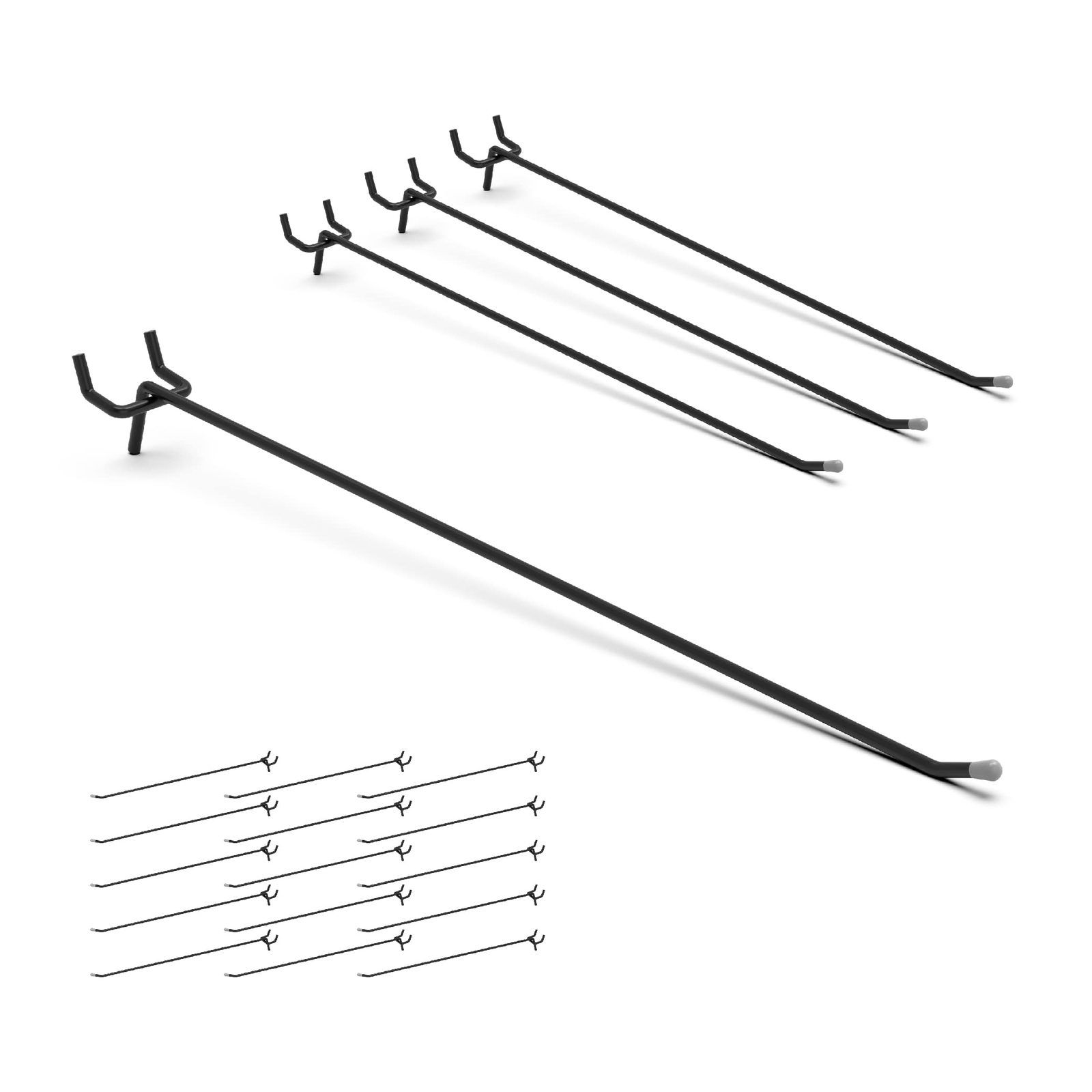Black Pegboard Hooks 12 Inch 25PC Heavy Duty Peg Board Hooks Fit 1/4" Peg Board