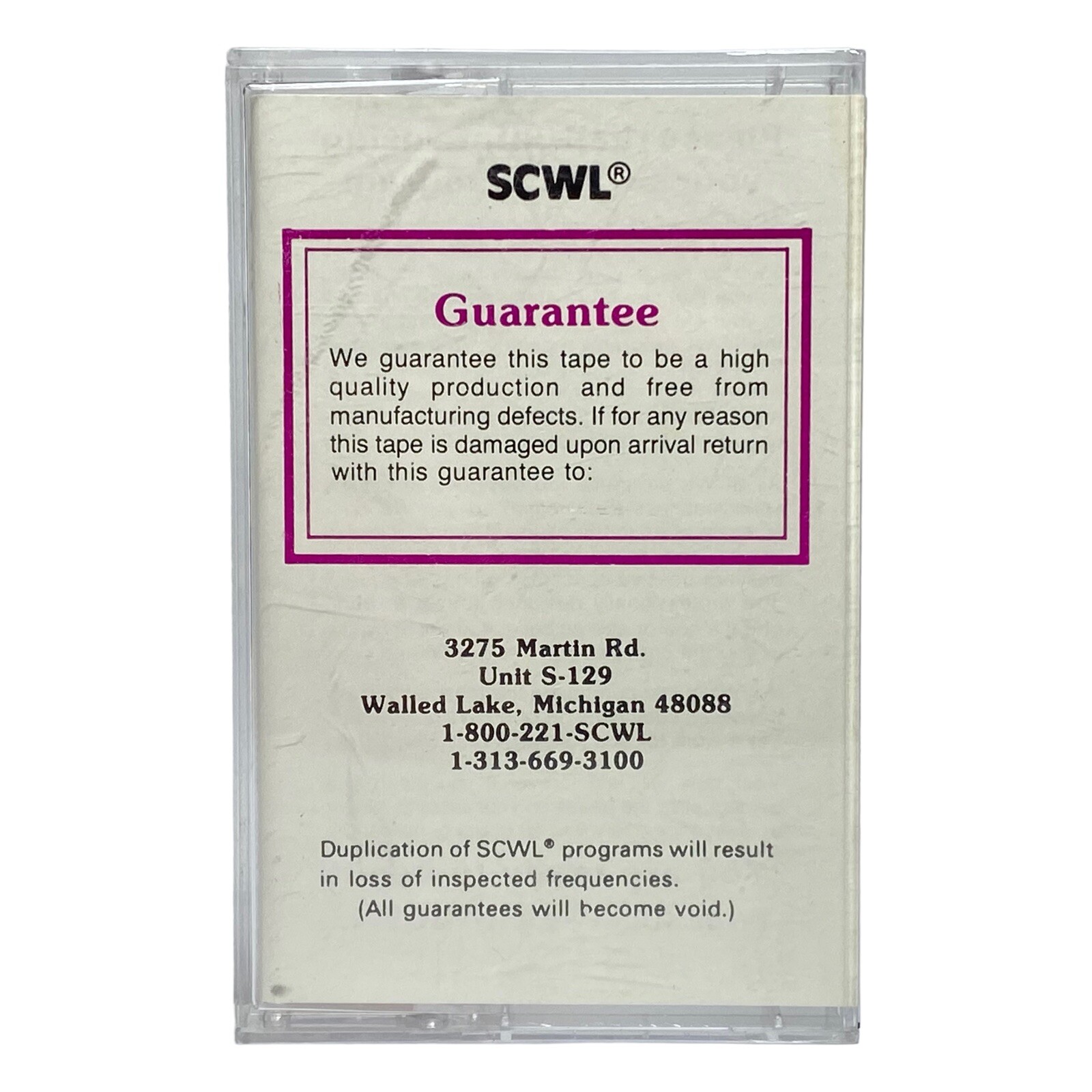 SELF-DISCIPLINE Midwest Research of Michigan Cassette Tape SCWL Super Technique