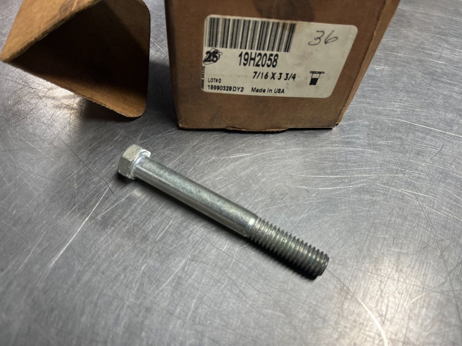 19H2058  GENUINE OEM  John Deere  BOLT  7/16 x 3-3/4  In Both Silver and Gold