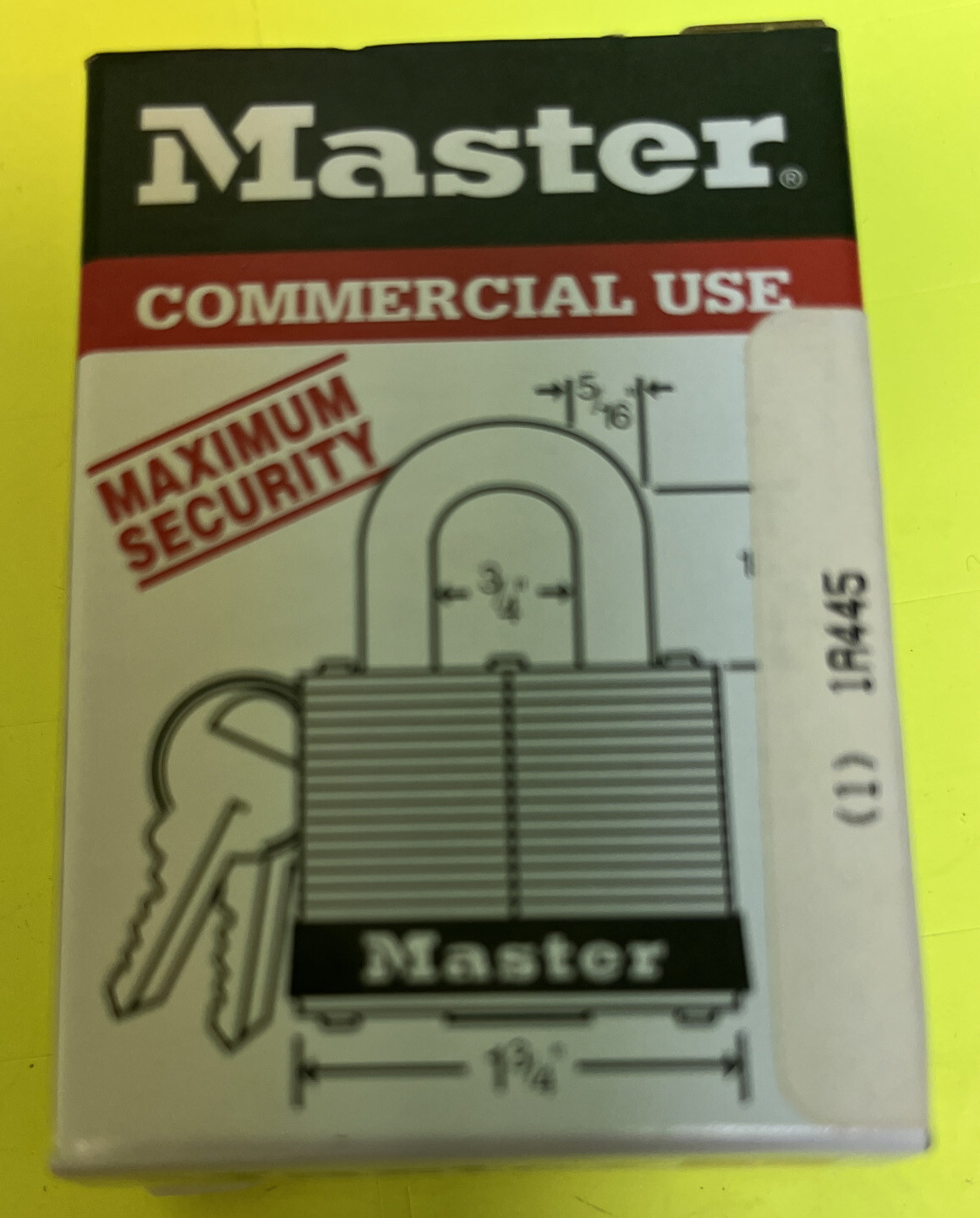 Master Padlock 1A445 -2246,Keyed Alike,W/2 Brass Keys