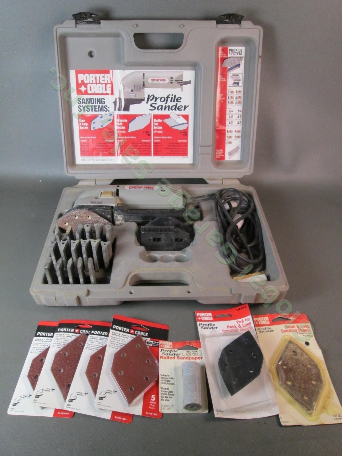 Porter Cable Profile Sander 444 Detail Molding Sanding Set Case & Accessories