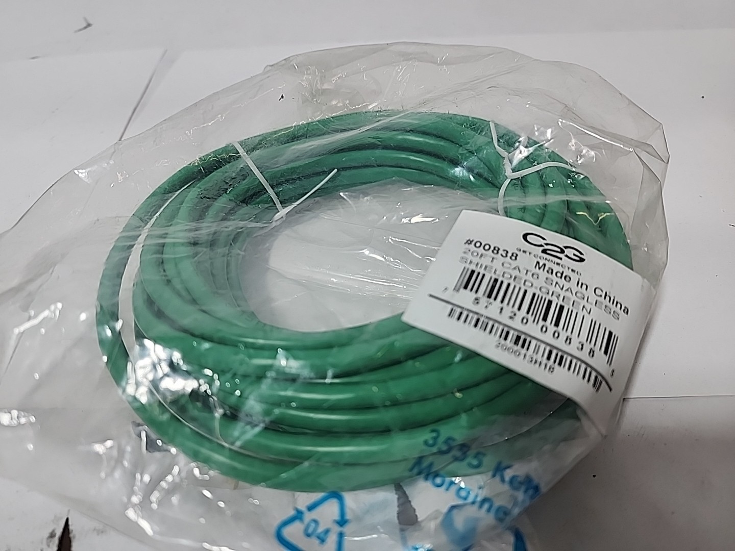 NEW 2G 00838, LEGRAND 20 FT CAT6 SNAGLESS ETHERNET SHIELDED PATCH CABLE