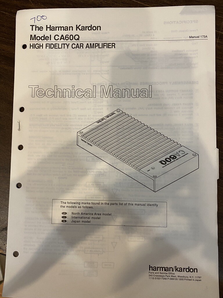 HARMAN KARDON CA60Q CA-60Q Service Manual *ORIGINAL* BOOK OR PDF-FREE SHIPPING