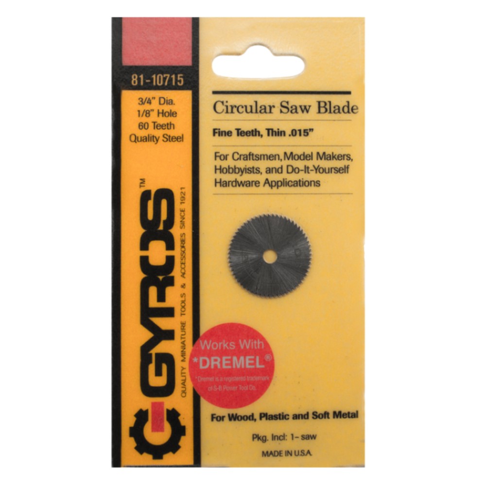 Gyros Tools 81-10715 Fine-Teeth Circular Saw Blade 60 TPI x 3/4 Dia. in.