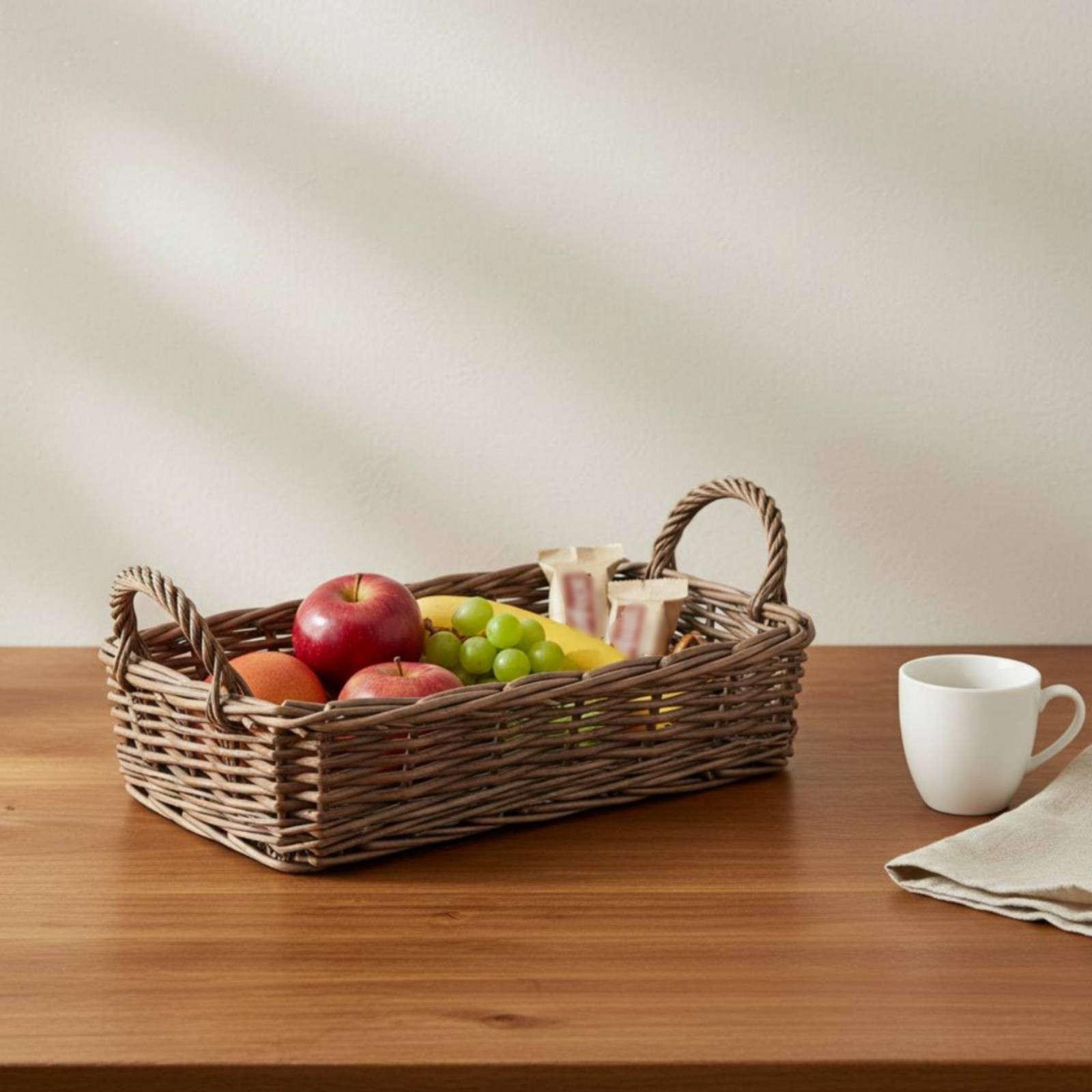 Rectangular Wicker Tray Decorative Rectangular Tray Tray Hardwearing for Desk