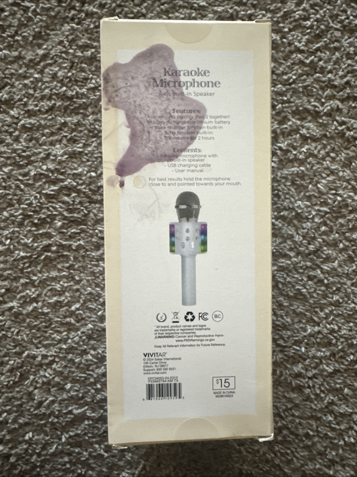 Vivitar Wireless Bluetooth Karaoke Microphone Portable Handheld Speaker USB New