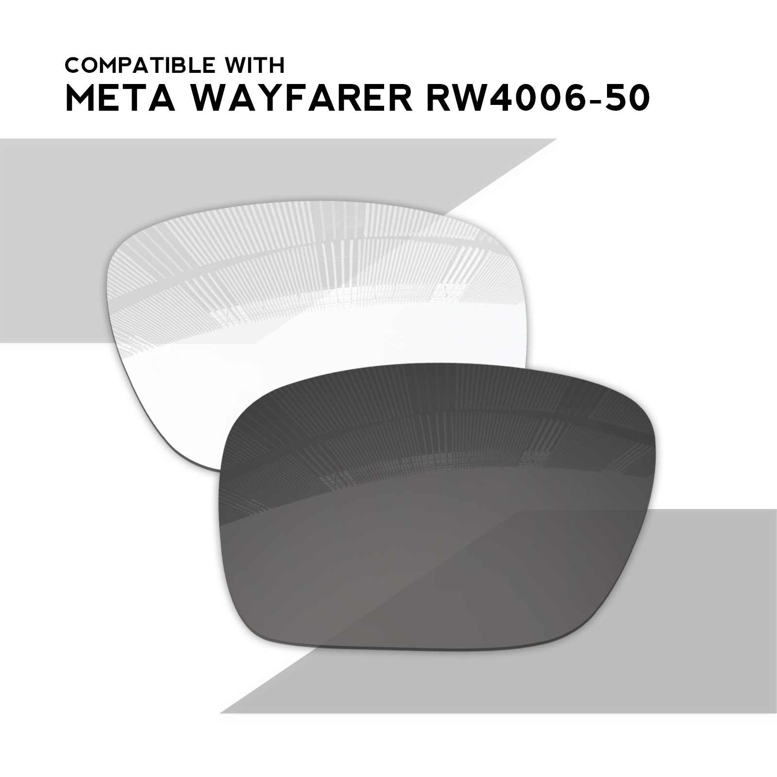 Replacement Lenses for-RayBan Meta Wayfarer RW4006 50mm Eclipse Photochromic