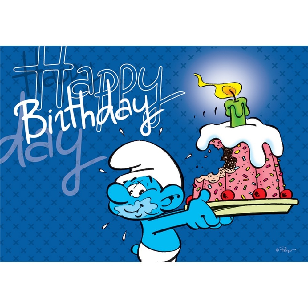 Postcard The Smurfs, Happy Birthday (15x10cm)