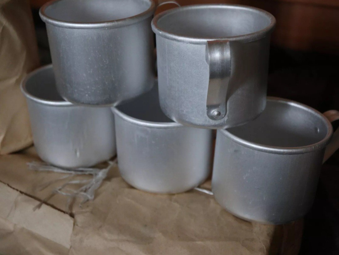 Vintage Soviet Aluminium Cup.Original Army Cup USSR.Russian Army soldier Mug NEW