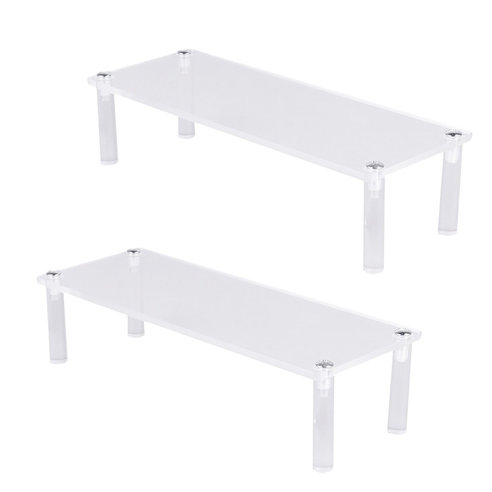 2Pcs Reusable Acrylic Display Stand Transparent Showing Shelf for Small Spaces
