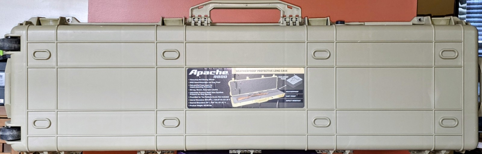 APACHE 9800 Weatherproof Protective Roller Case, Long, Tan☆