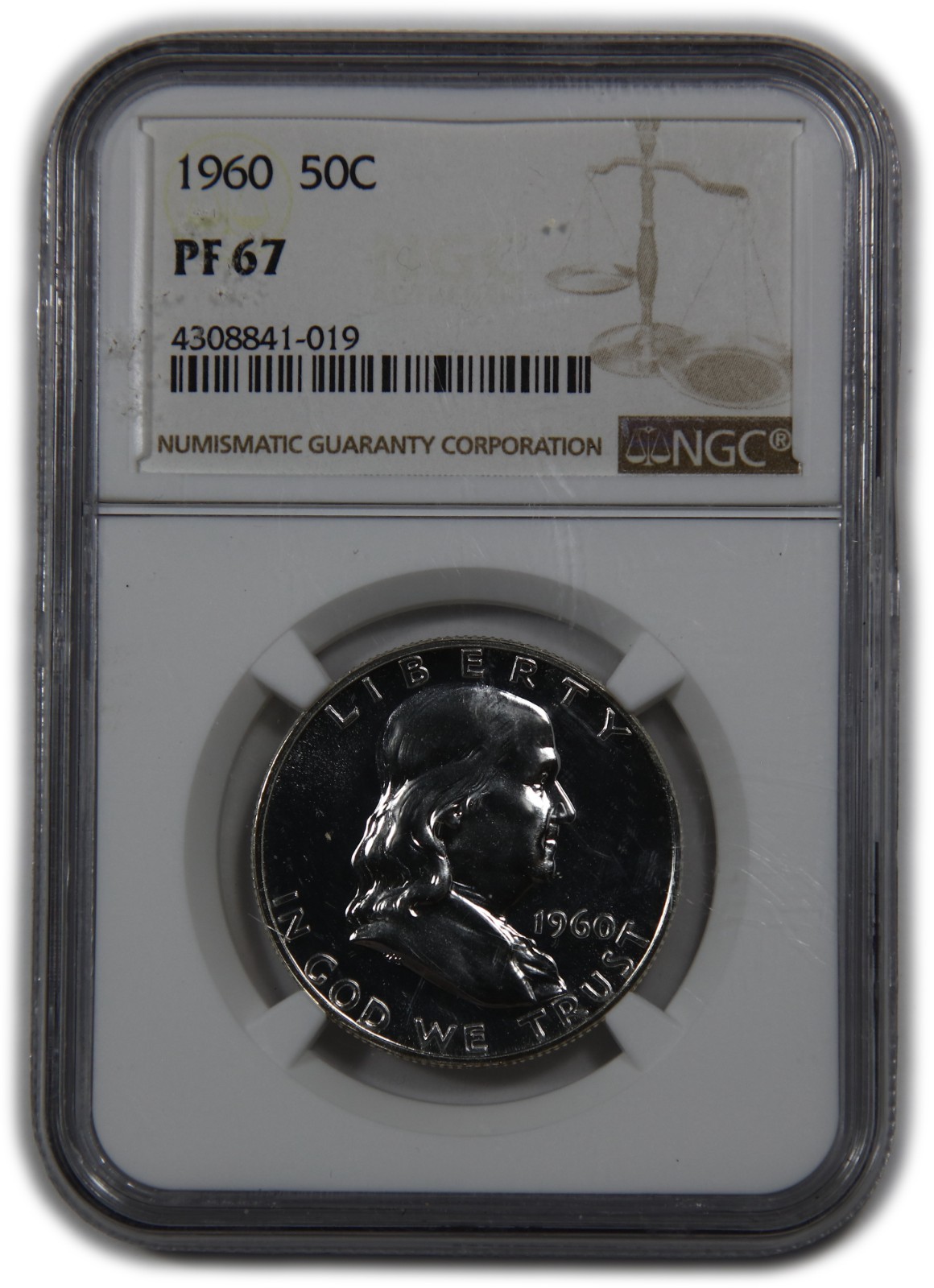 1960 P NGC PF67 - Silver Ben Franklin Half Dollar 50c US Coin #61889A