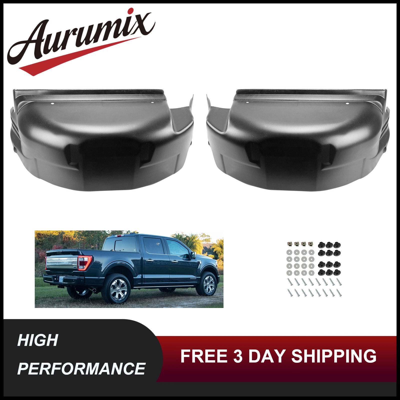 For Ford F-150 2021-2024 Rear Heavy Duty Wheel Well House Liner Kit Left & Right