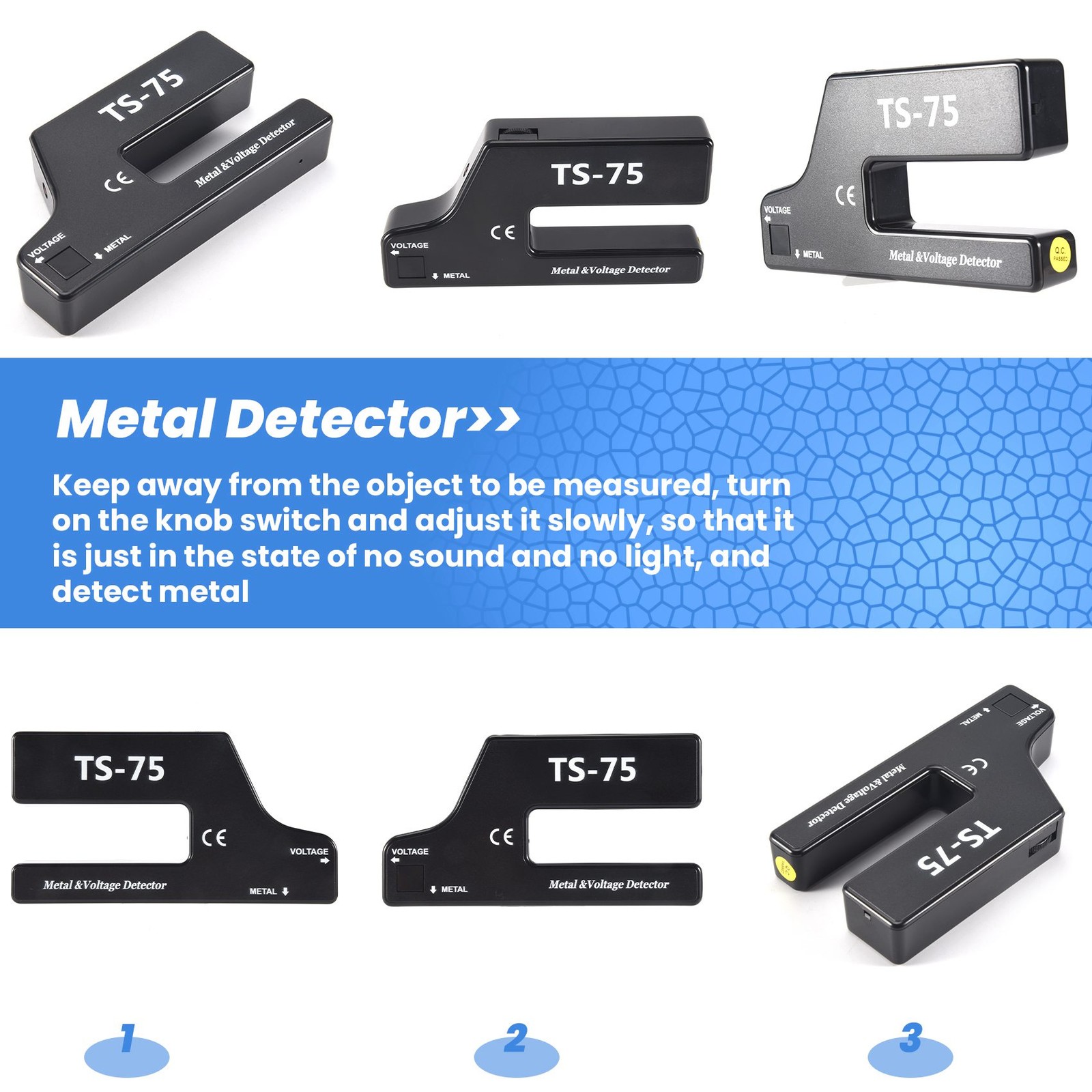 Handheld Metal Voltage Detector, Cable Pipe Wire Detection, Pipeline Wiring2350