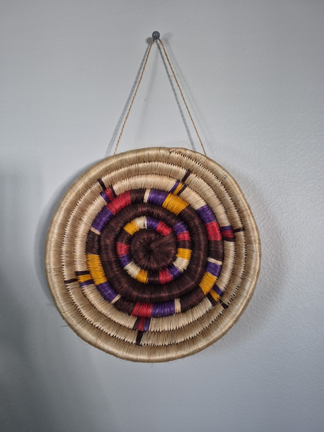 Handwoven African Tribal Basket?  Hopi Coil Art Plaque Basket Wall Art