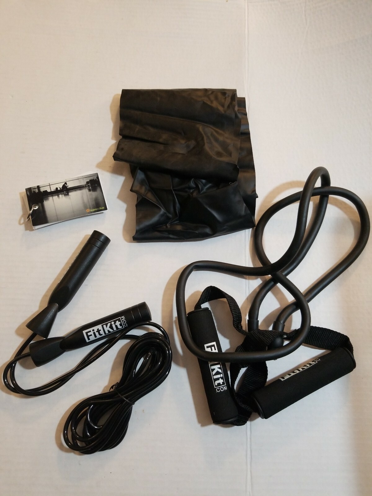 Fit Kit Travel Exercise Fitness Kit Jump Rope Resistance Tubing Band