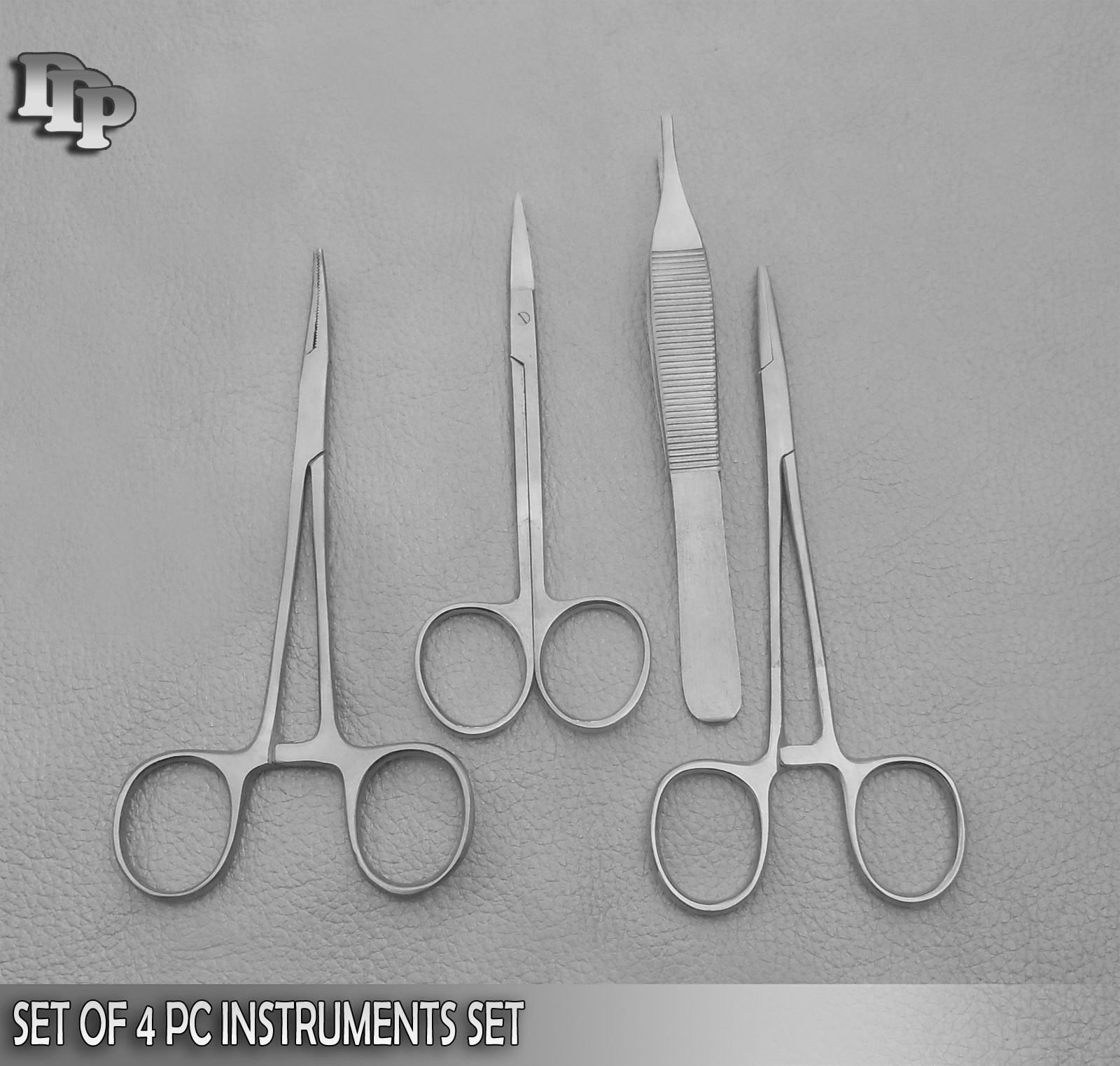 Set Of 4 Pieces Scissors Forceps Hemostat Needle Holders Surgical Instruments