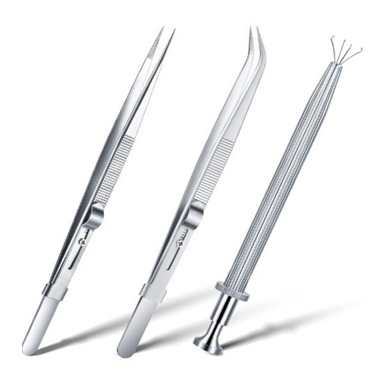 3x Stainless Steel watchmaker Repair Anti-static Jewelry Tweezers Pick-UP Tools
