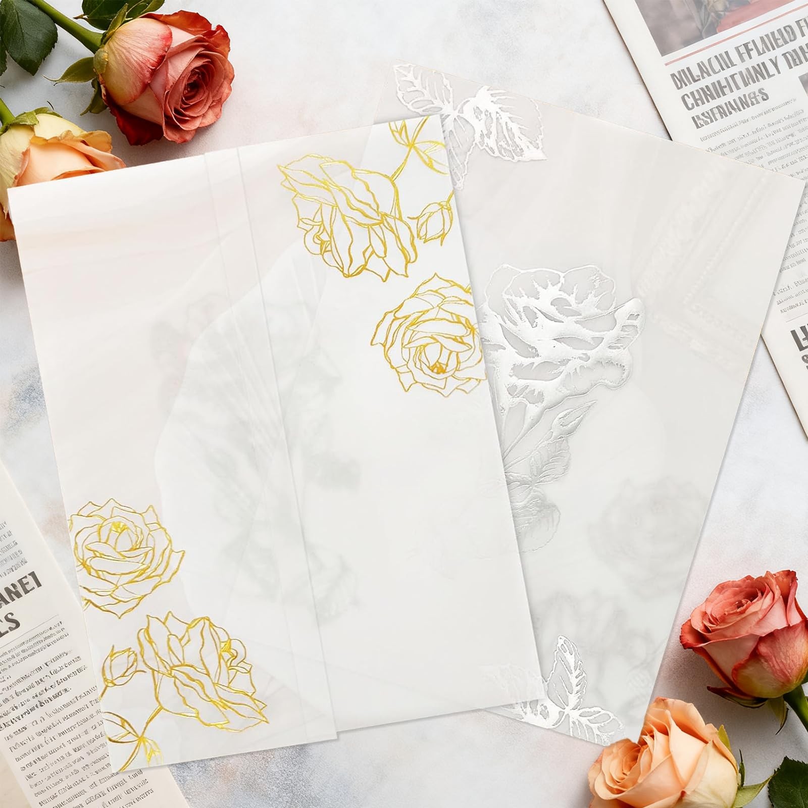 70 PCS Vellum Jackets 5x7 Invitations Pre Folded Paper Translucent Wraps