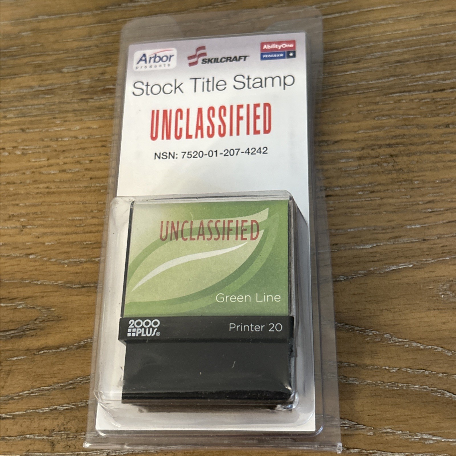 Self-Inking Rubber Stamp “Unclassified” 7520-01-207-4242, Brand New