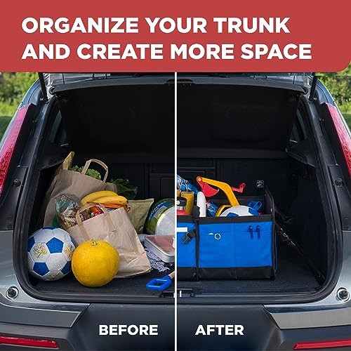 Car Trunk Organizers | Trunk Organizer, Car Storage Organizer - Large Blue