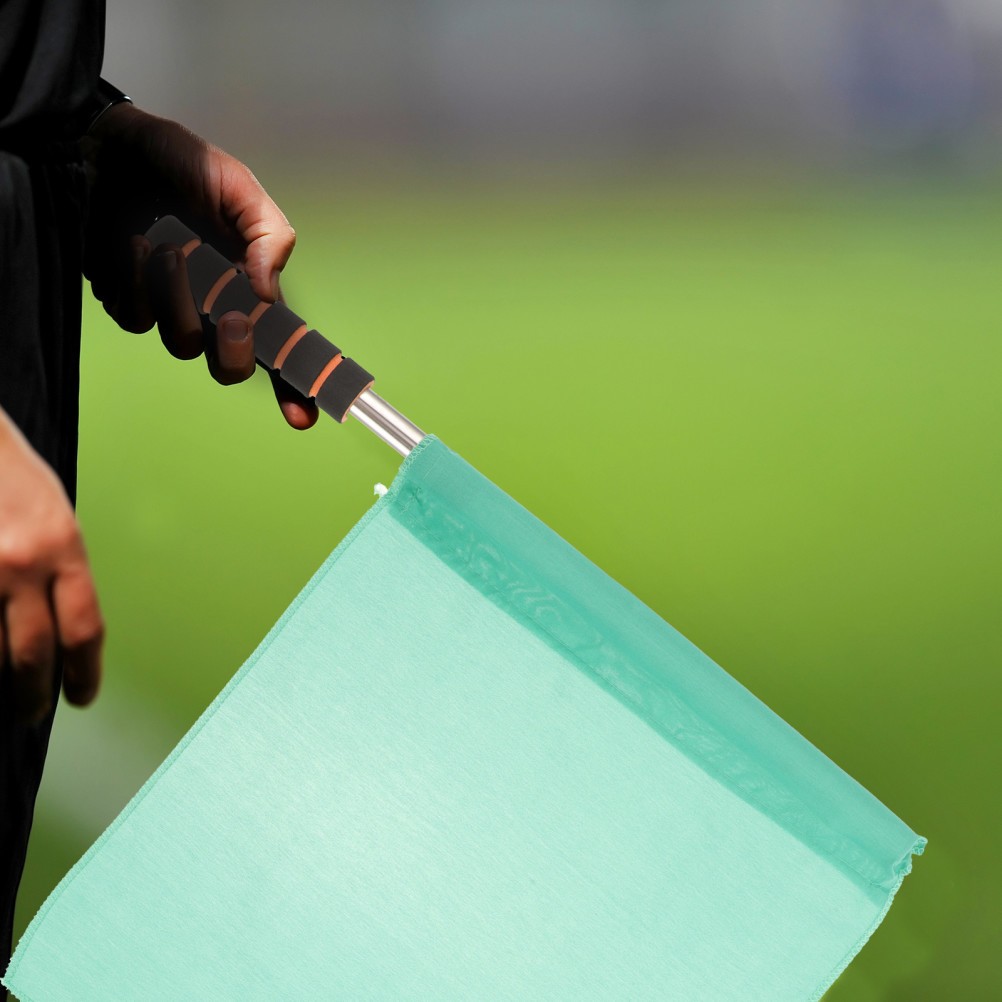 2Pcs Durable Soccer Referee Flags Lightweight Outdoor Polyester Hand Flags