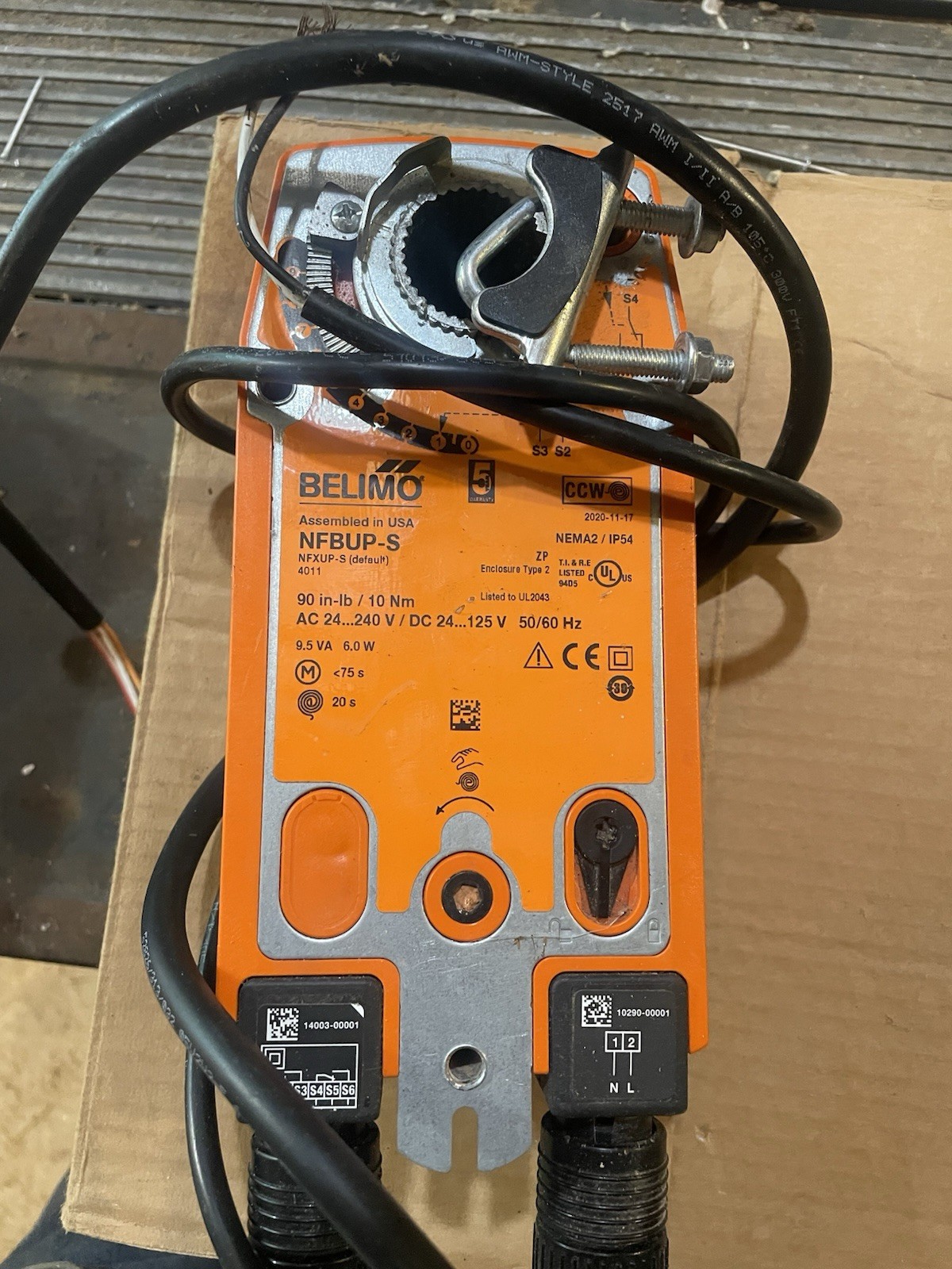 Belimo NFBUP-S (MPN NFBUP-S) HVAC Damper Actuator 24-240 V Corded