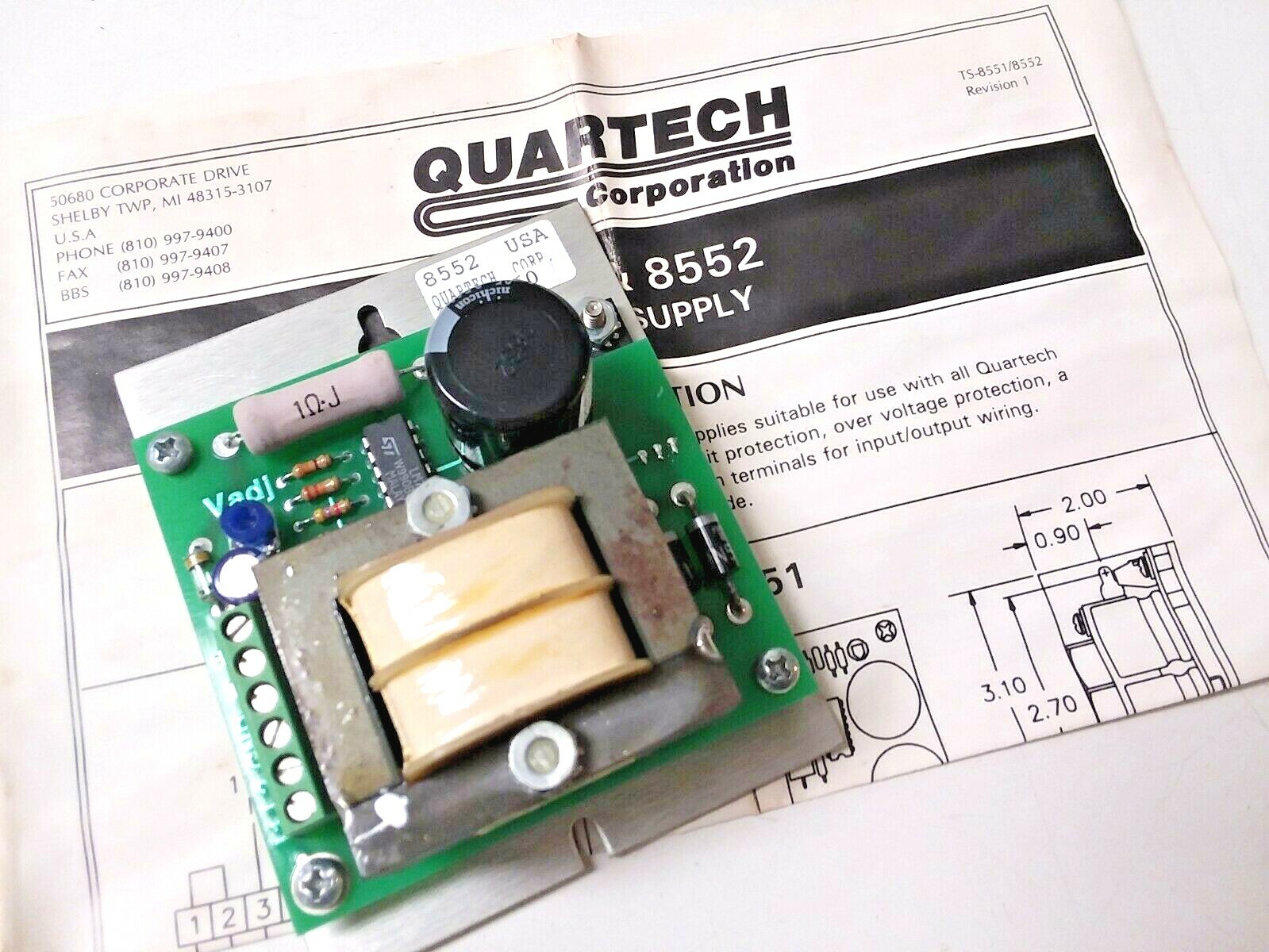 Quartech 8552 Power Supply 115/230V NIB