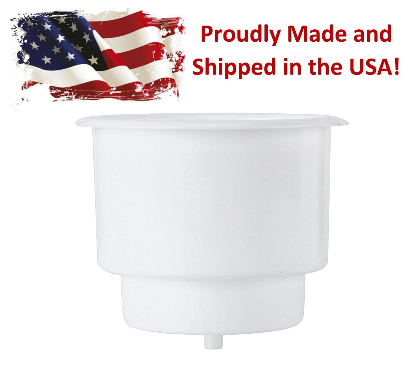White Drop-in Plastic Cup Drink Can Holder with 1/4" Drain Hole Boat RV 4,8,10pk