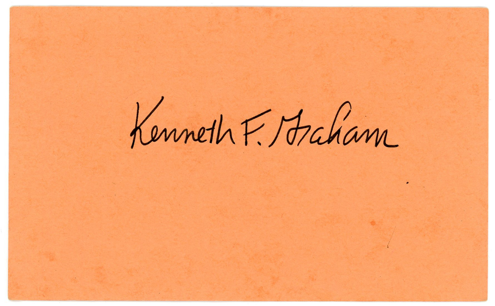 KENNETH F GRAHAM Hand-Signed Autographed 3x5 Card "THE PAPER CHASE 1978" ACTOR