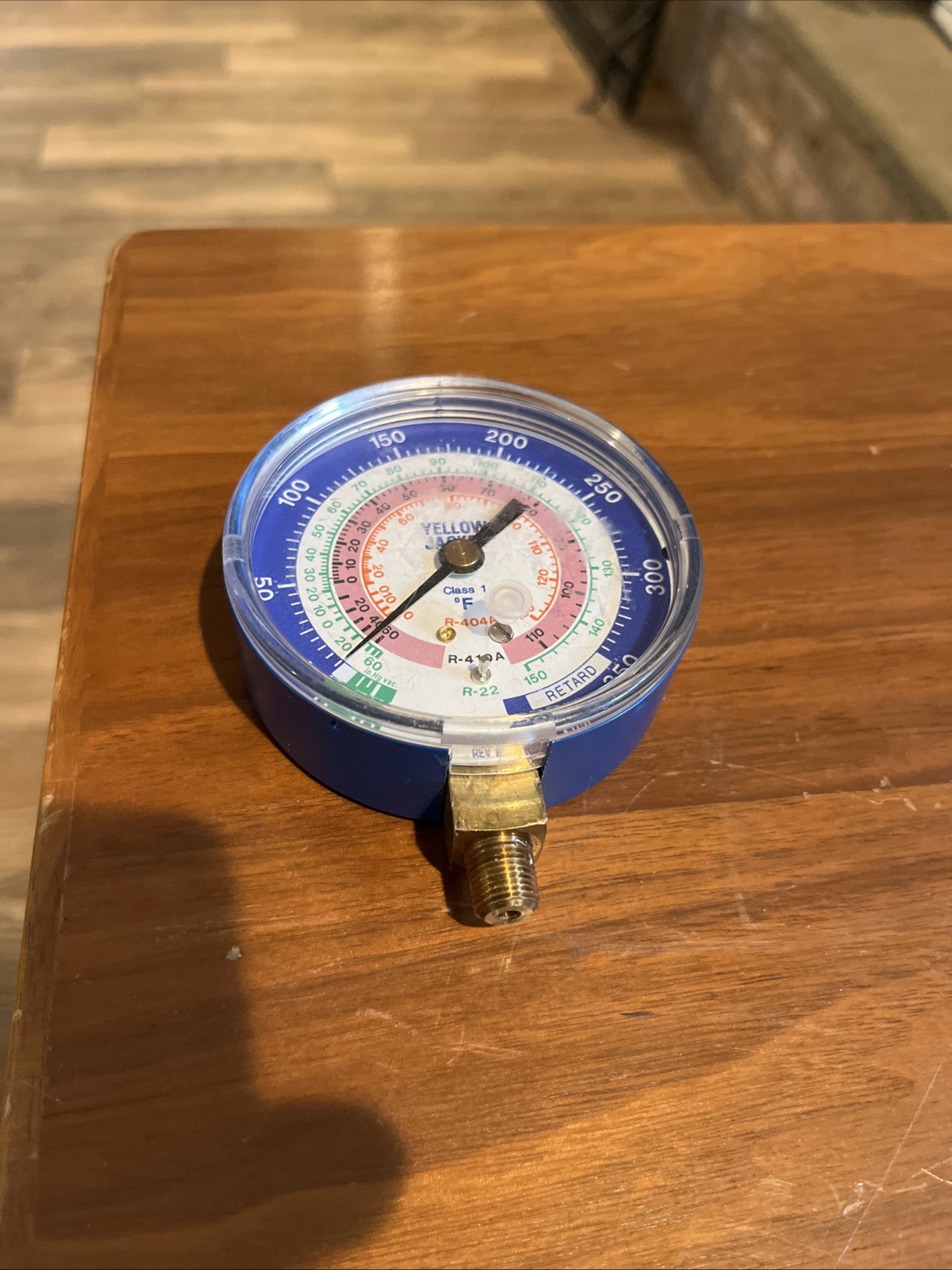 Yellow Jacket Low Pressure Gauge Ana Blue R22 R410A 1/4 Brass NPT Male HVAC SO6