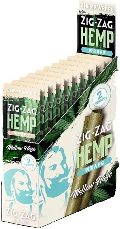 ZIG-ZAG Hemp 25-Pack - Mellow Haze (2 Per Pack) 100% Natural, Slow-Burning
