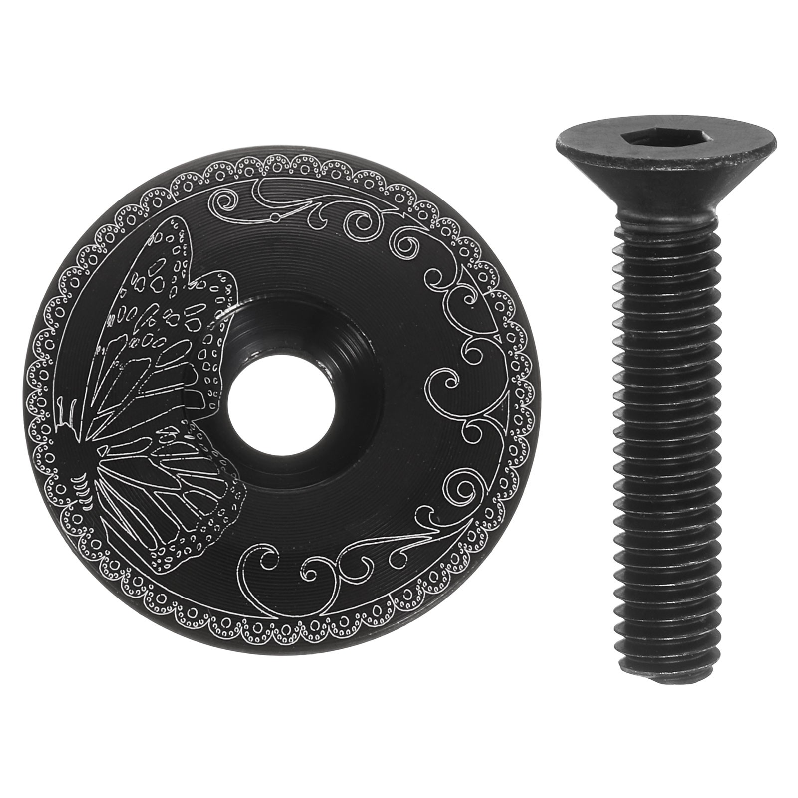 1 1/4" OD Bicycle Headset Stem Top Cap for MTB Bike Black