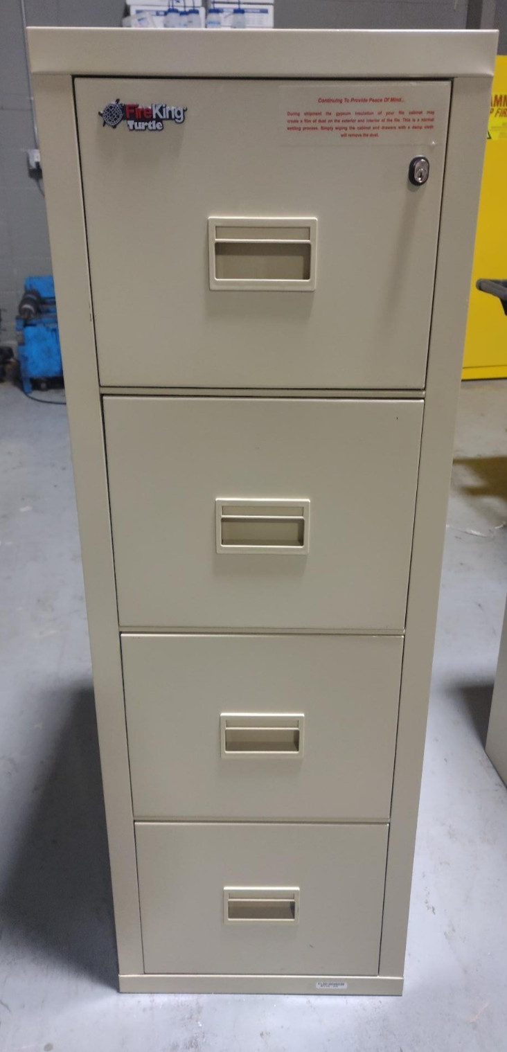 Lockable FireKing FL2016046039 Turtle 4-Drawer Vertical File Cabinet + 2 keys