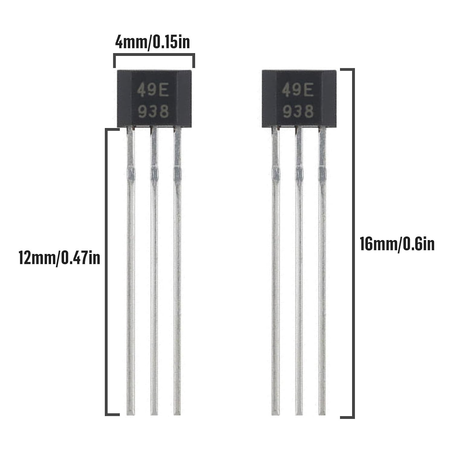 20Pcs TO-92S Hall Effect Sensor 3-Pin Magnetic Detector for Precision Projects