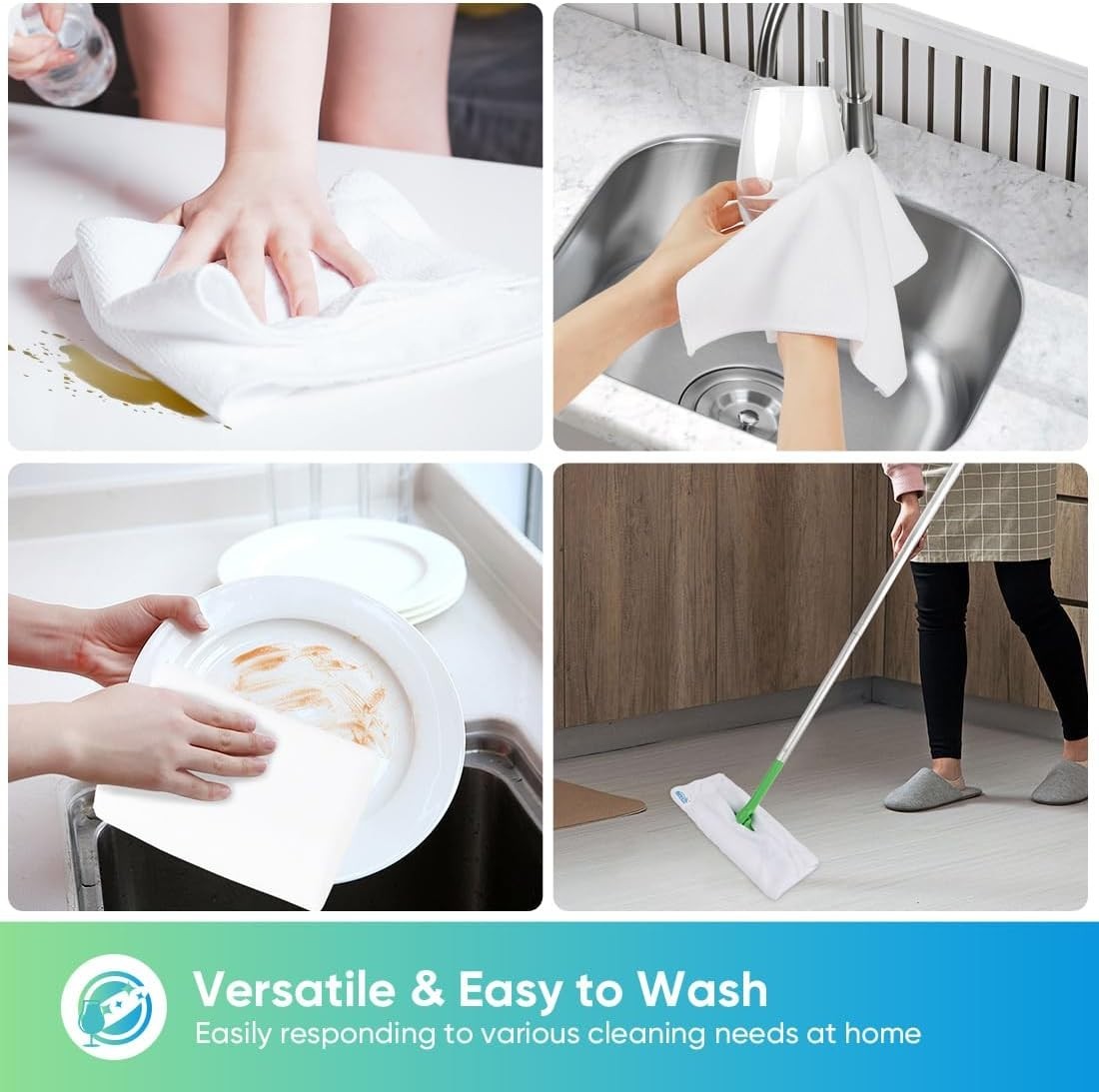 12 Pack Microfiber Cleaning Cloths - Lint-Free & Scratch-Free Elegance