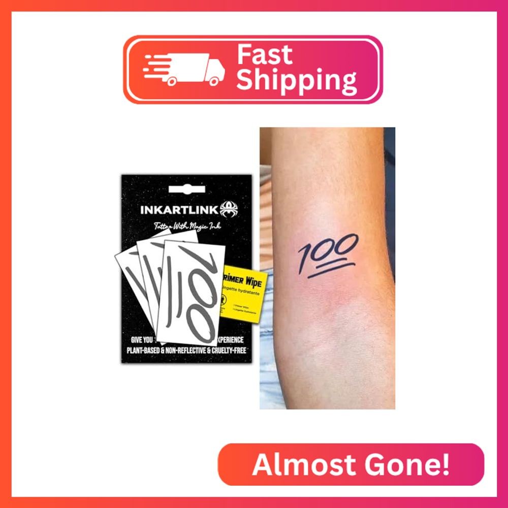 INKARTLINK Semi Permanent Tattoos, 3 Sheets of Small Temporary Tattoos, Adult Ar