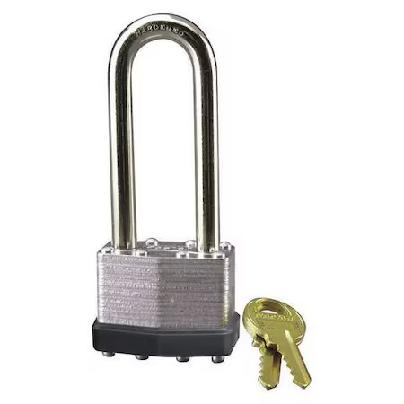 Zoro Select 1Xru5 Padlock, Keyed Different, Long Shackle, Rectangular Steel,
