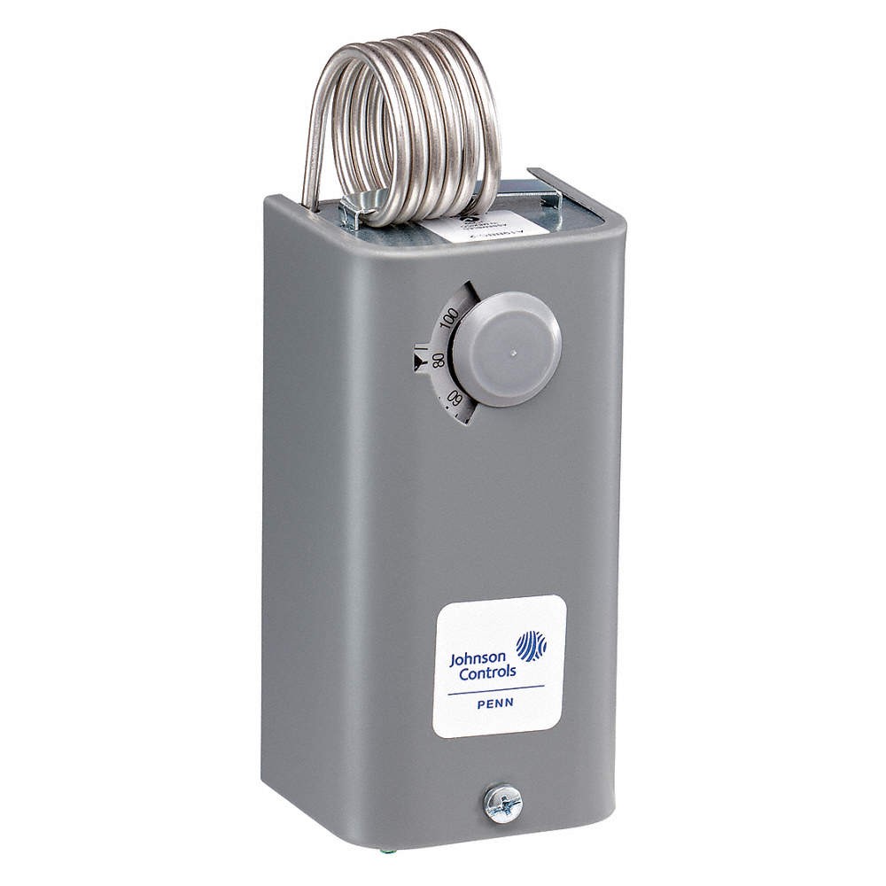 JOHNSON CONTROLS A19BAC-3C Mech Tstat,Heat Only,Steel,110/30F 20XJ39