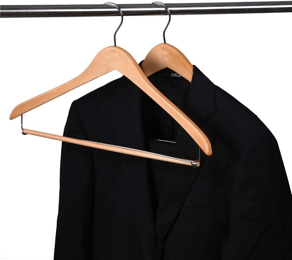 Wooden Hangers Beautiful Sturdy Suit Coat Hangers with Locking