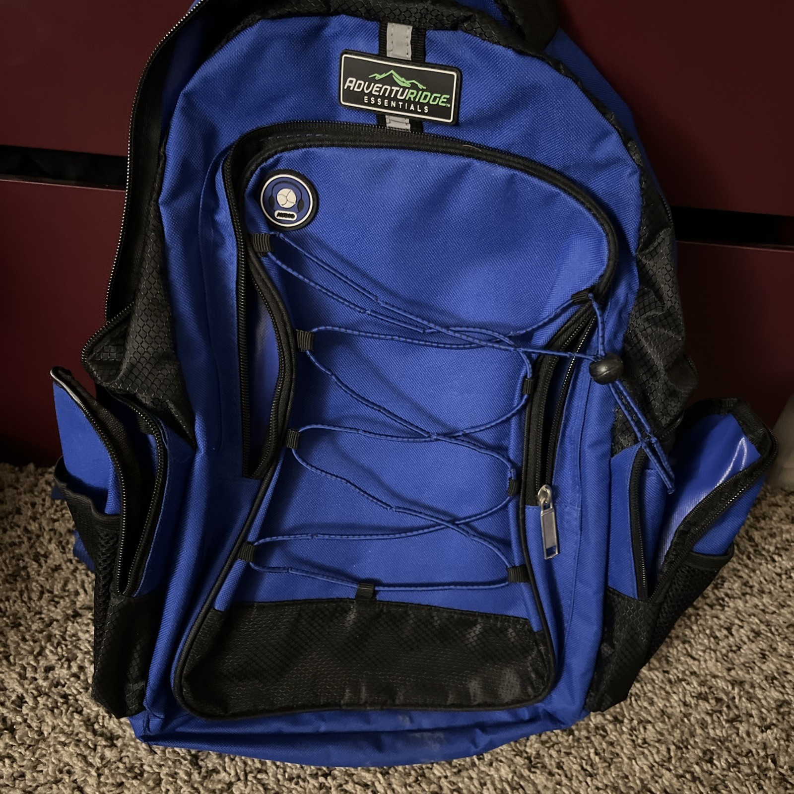 AdventuRidge Backpack Blue Pockets Slots Study School Work Standard Size Used