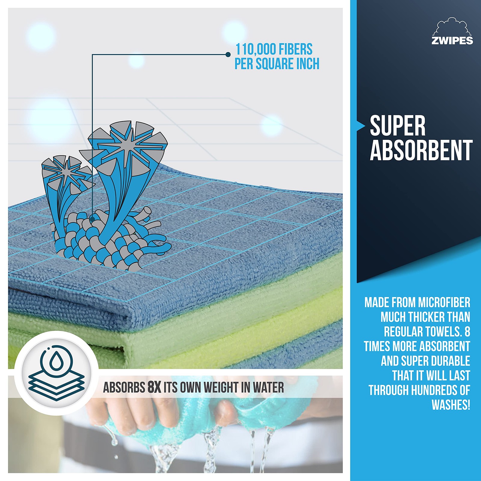 Zwipes Microfiber Cleaning Cloths, 48 Pack 48-pack, Assorted