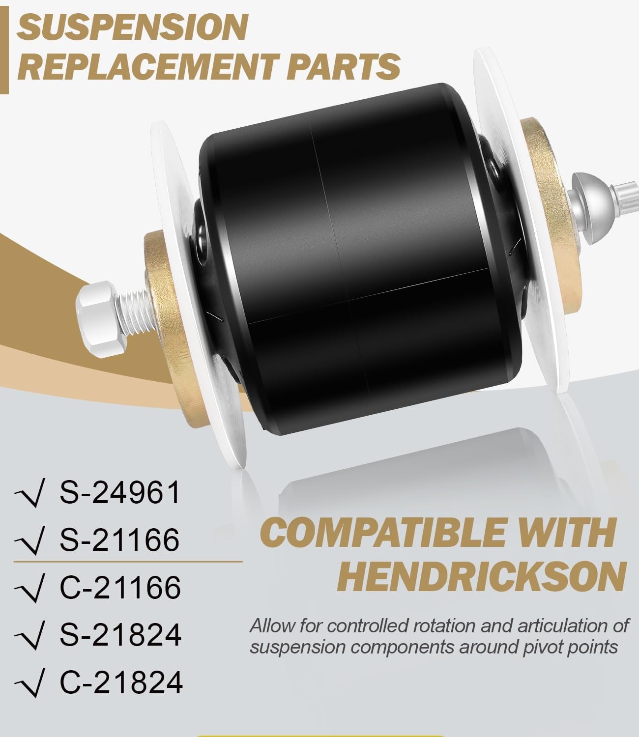 For Hendrickson Quick Align Pivot Bushing Kit+Alignment Collars S-24691S S-28654
