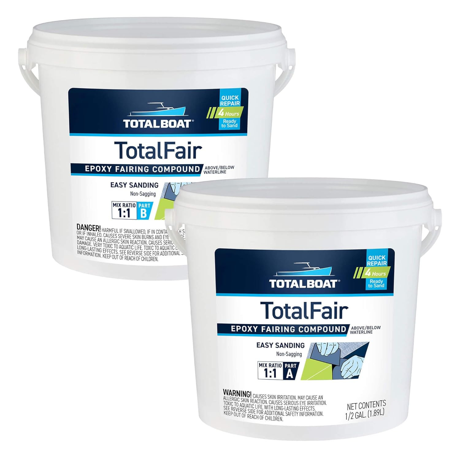 TotalBoat TotalFair Epoxy Fairing Compound Gallon Kit for Fiberglass Wood Steel