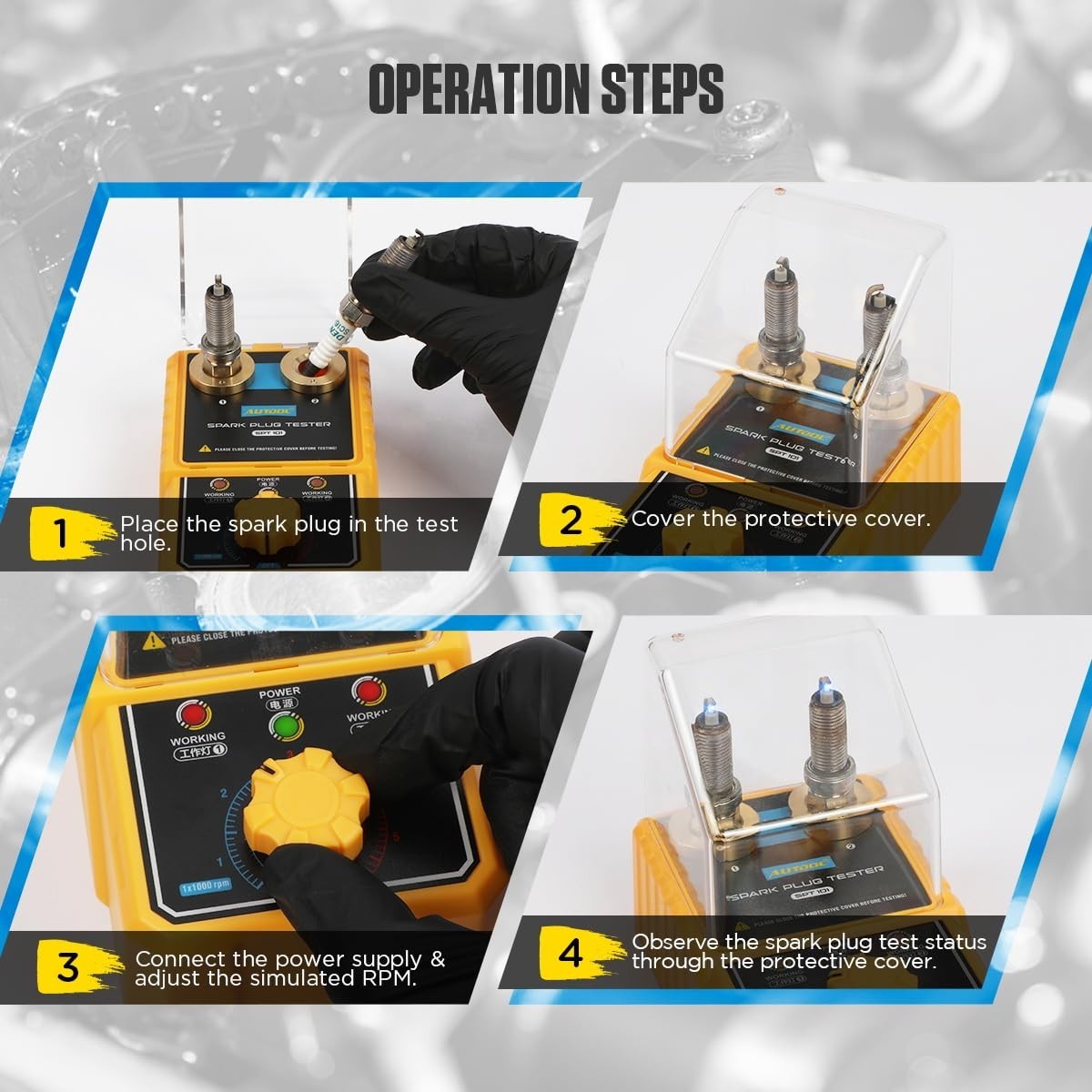 Car Spark Plug Tester,Automotive Engine Ignition Plug Analyzer 110V With