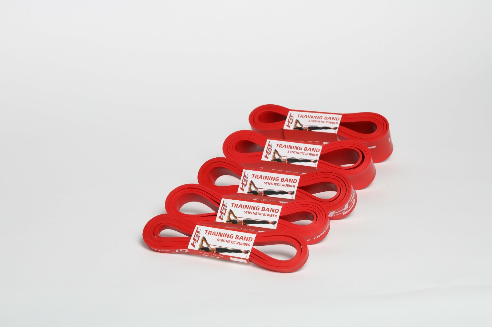 Set of 5 Latex free resistance bands from HGT fitness 15-120 lbs